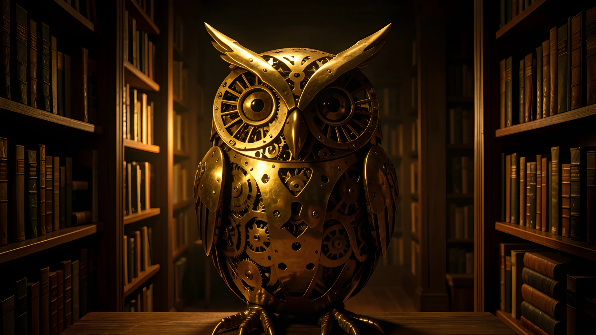 Golden Study Owl