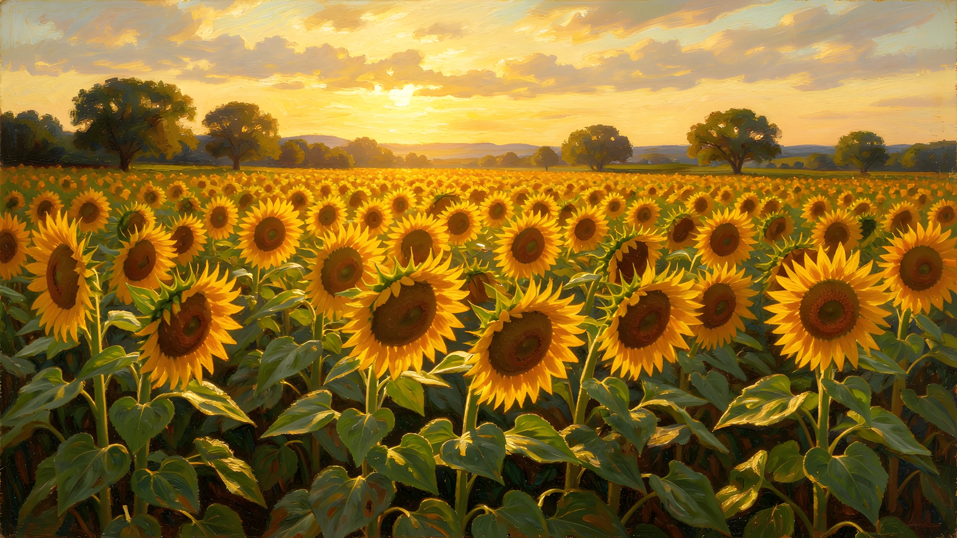 Impressionist Sunflower Field