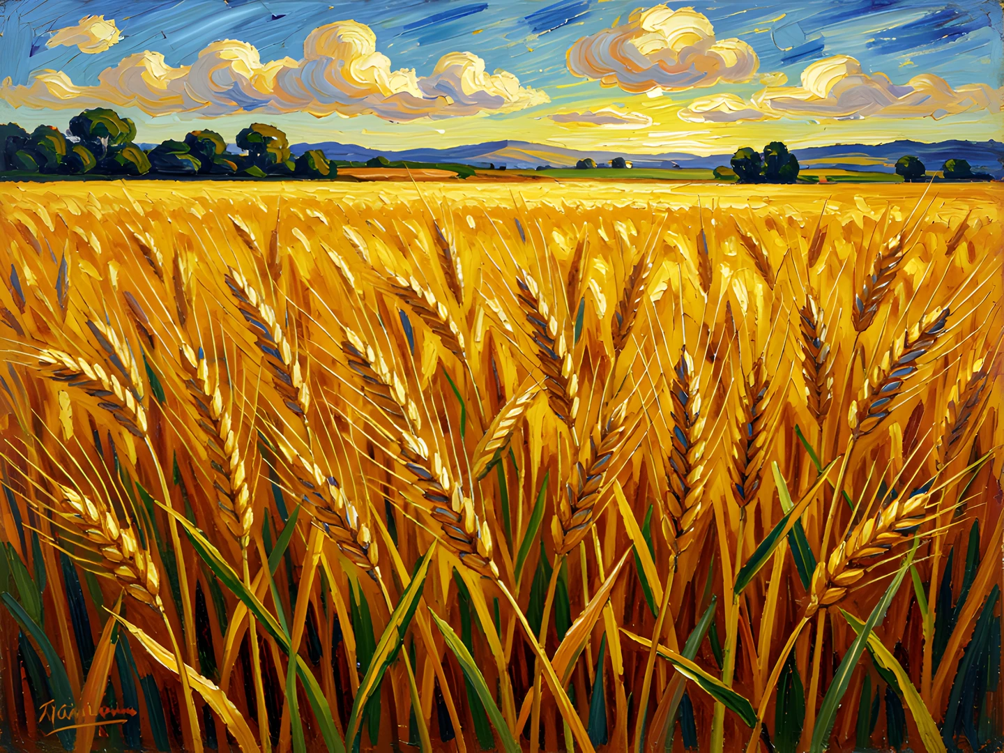 Impressionist Wheat Field