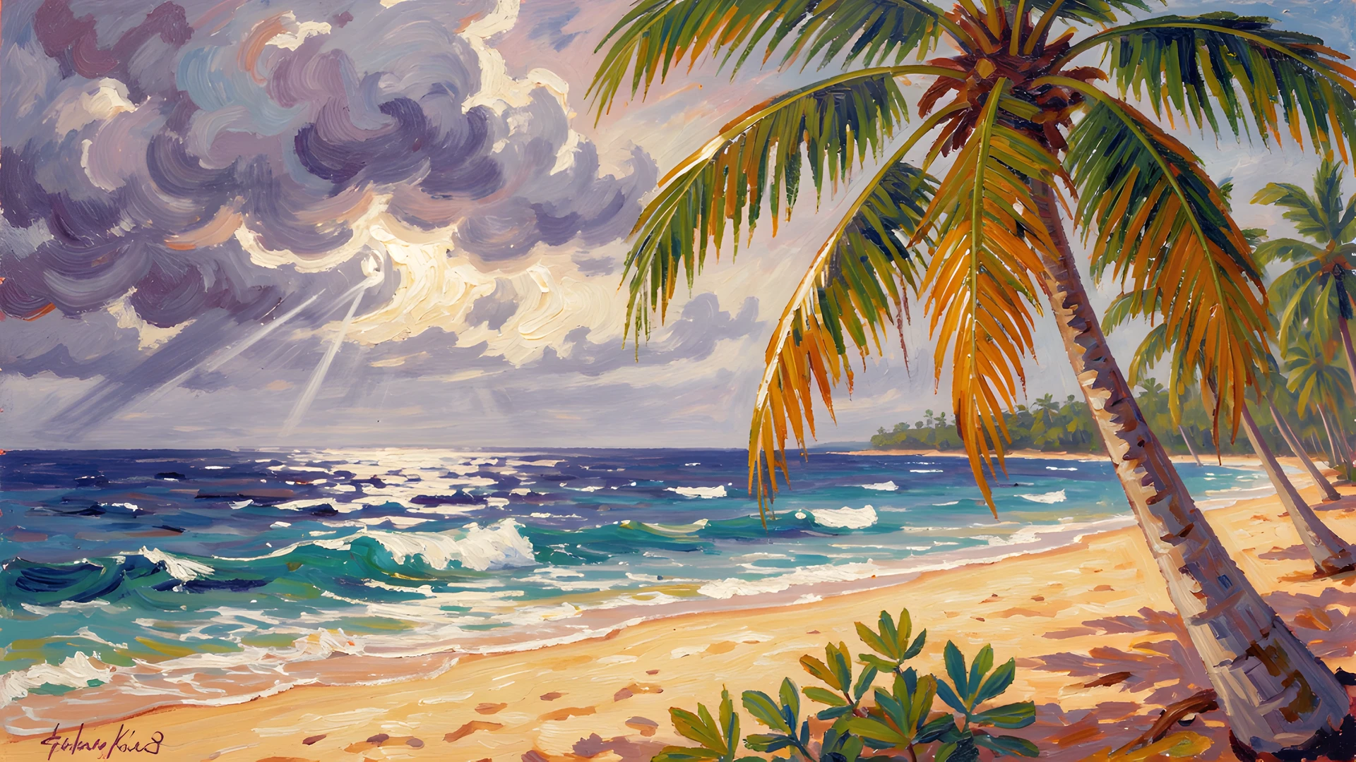 Impressionist Palm Trees