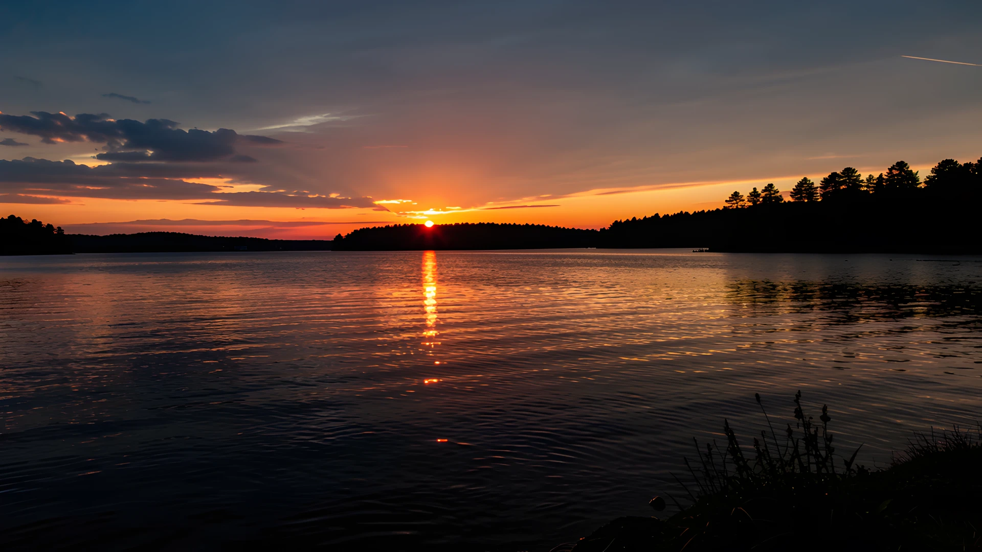 Moonlit Lake Shore