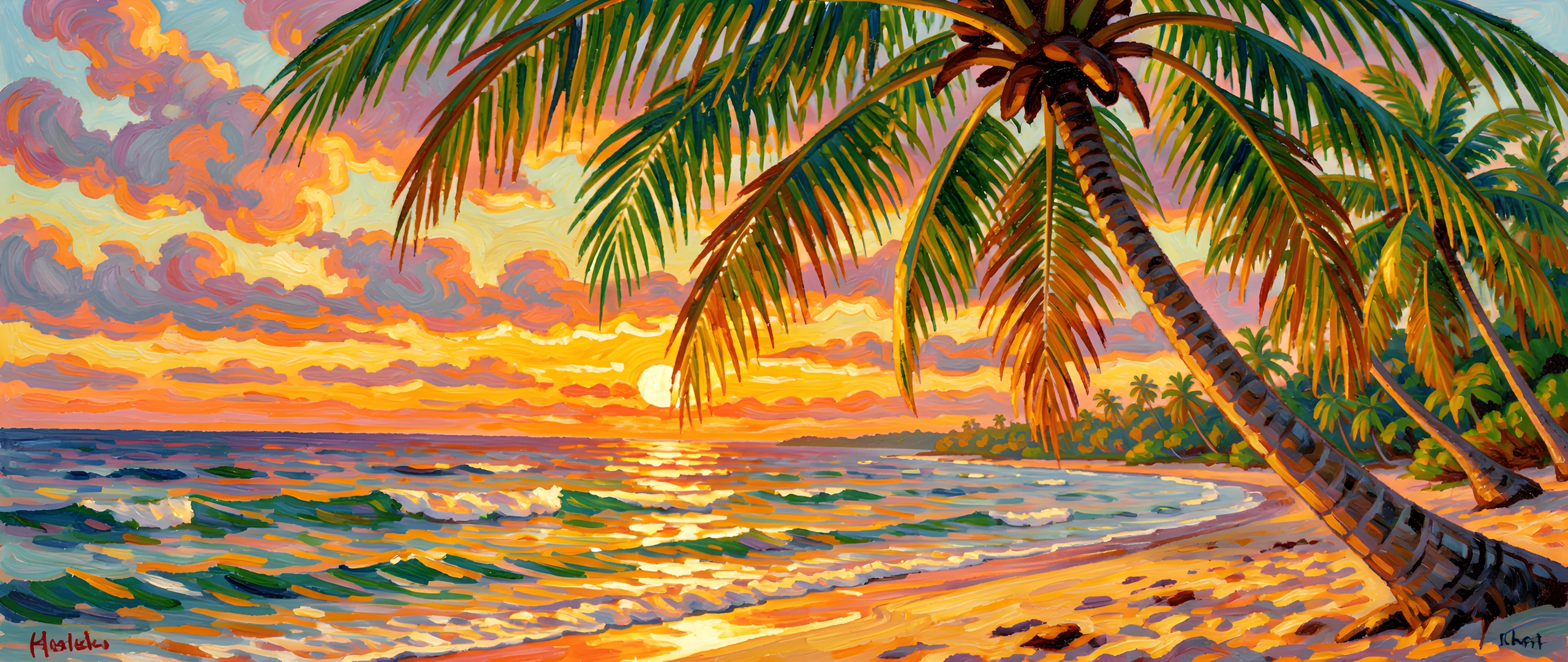 Impressionist Palm Scene