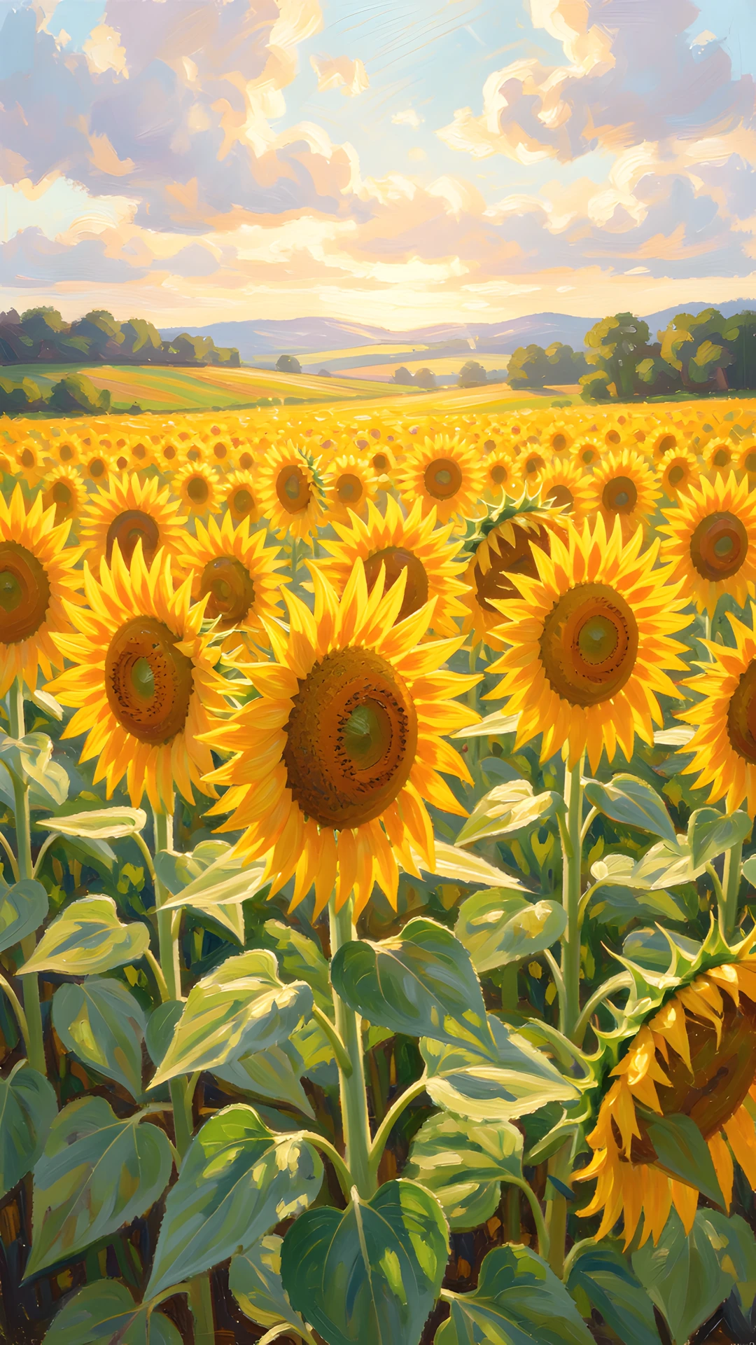 Impressionist Sunflower Field