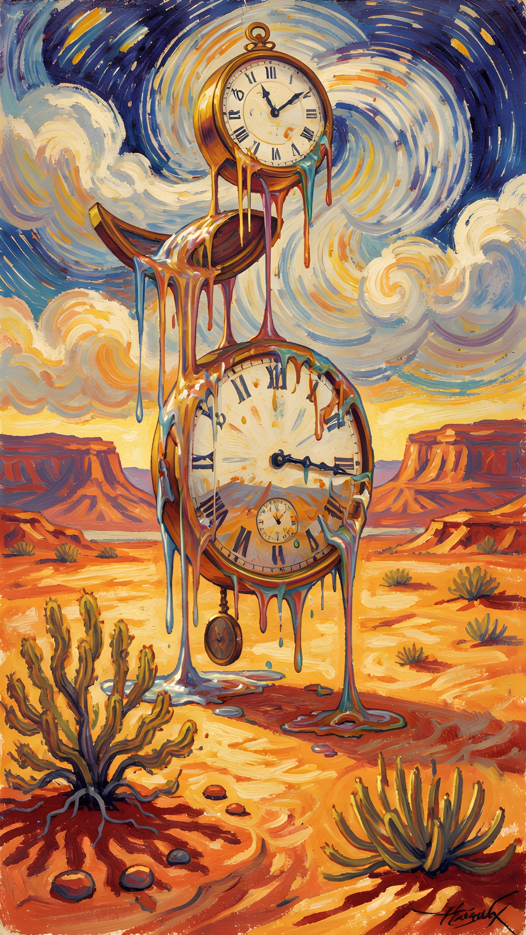 Watercolor Melting Clocks