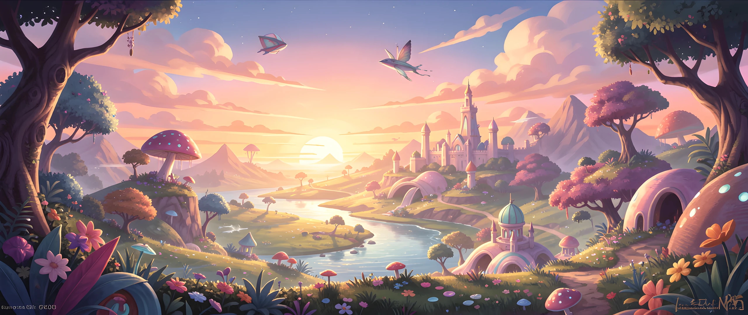 Surreal Sunset Landscape