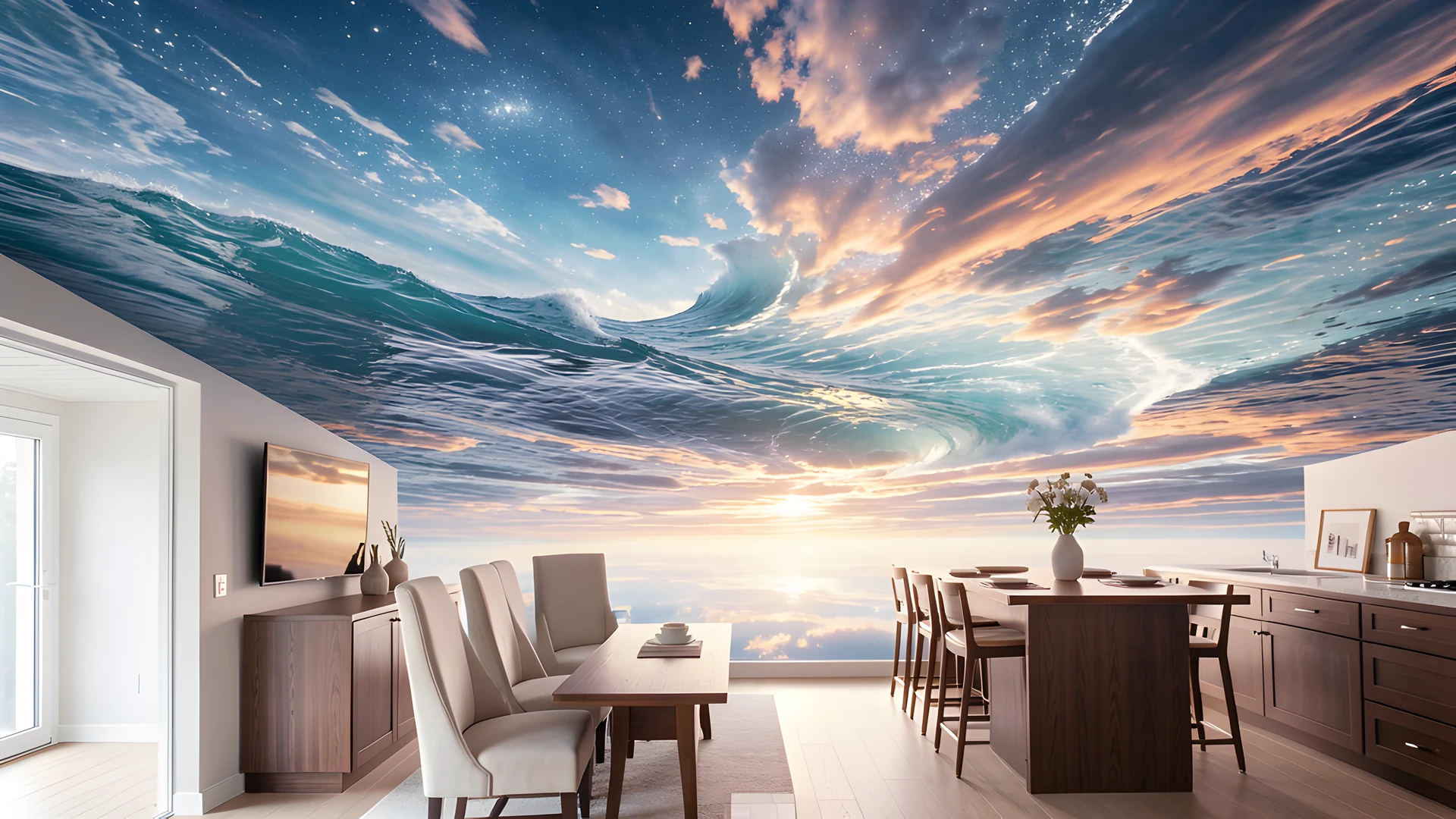 Inverted Ocean Scene