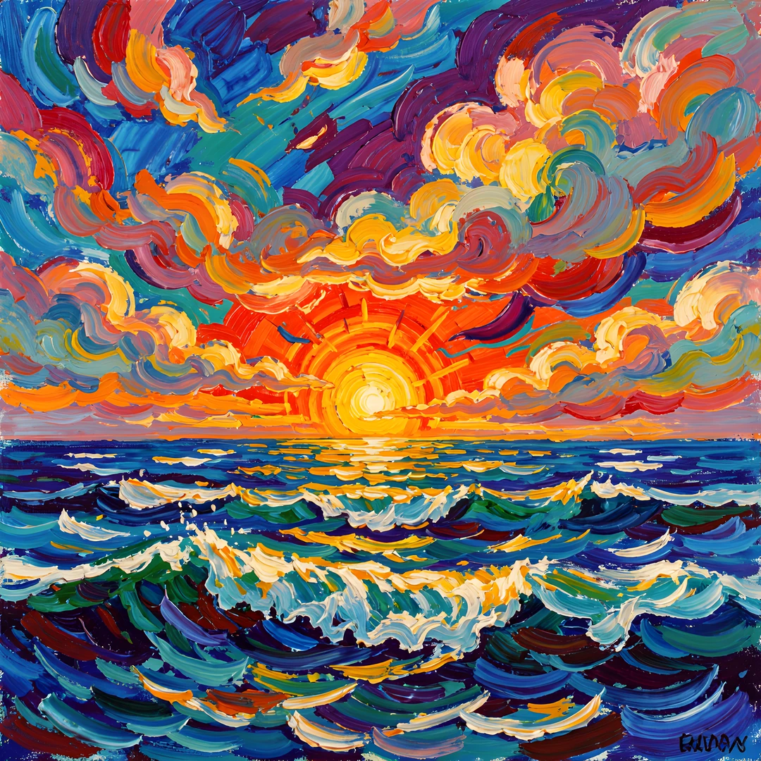 Waterfall Sunset Misty