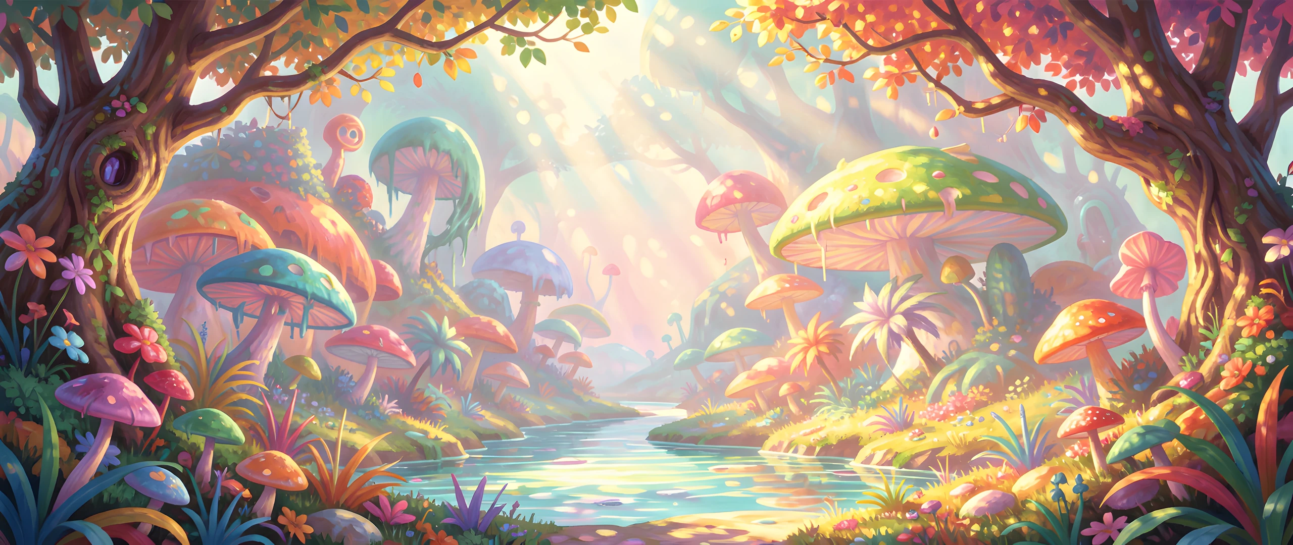 Impressionist Forest Scene