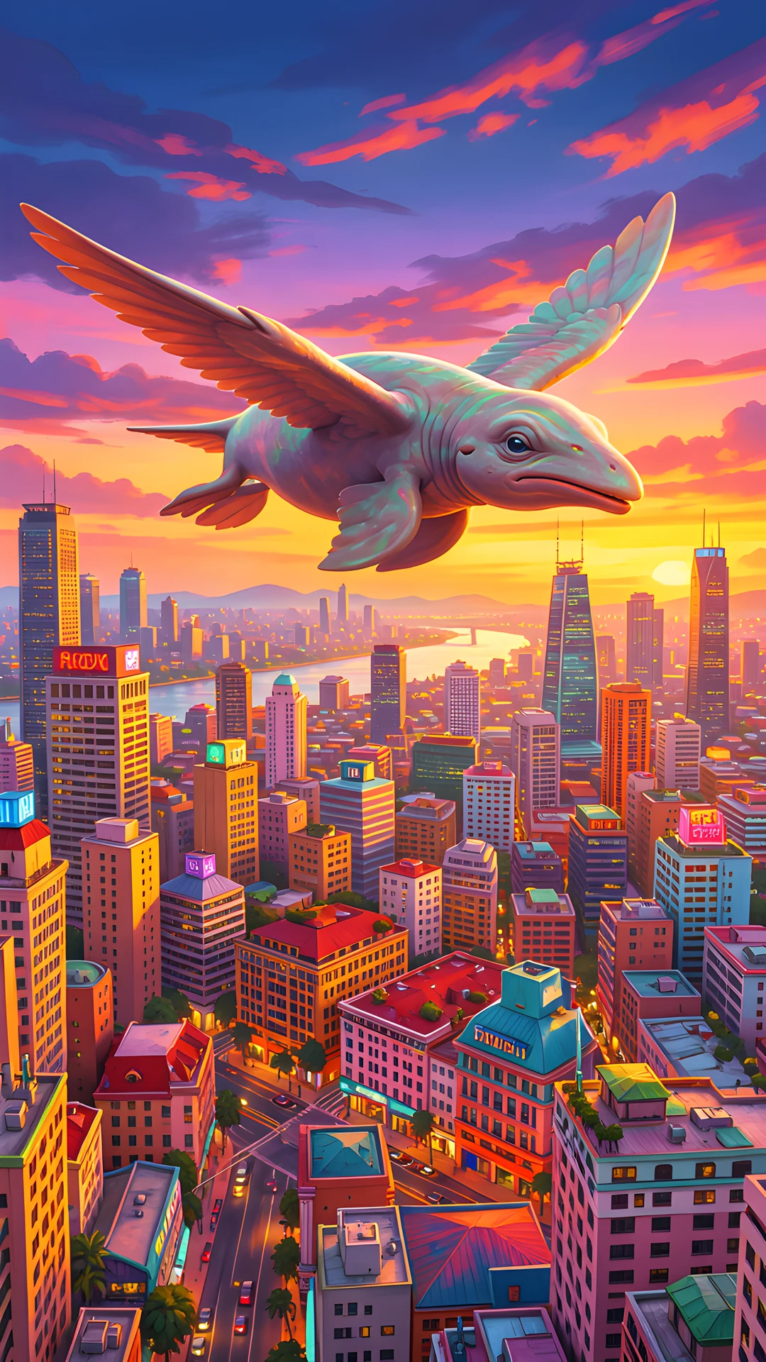 Rainbow Cityscape