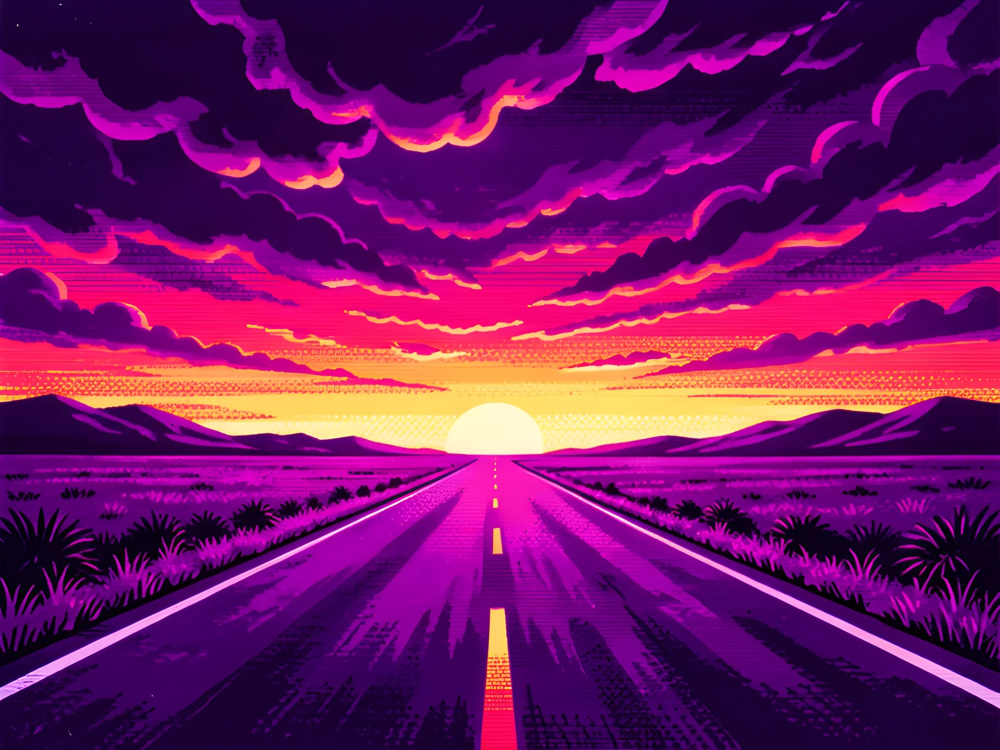 Purple Neon Highway