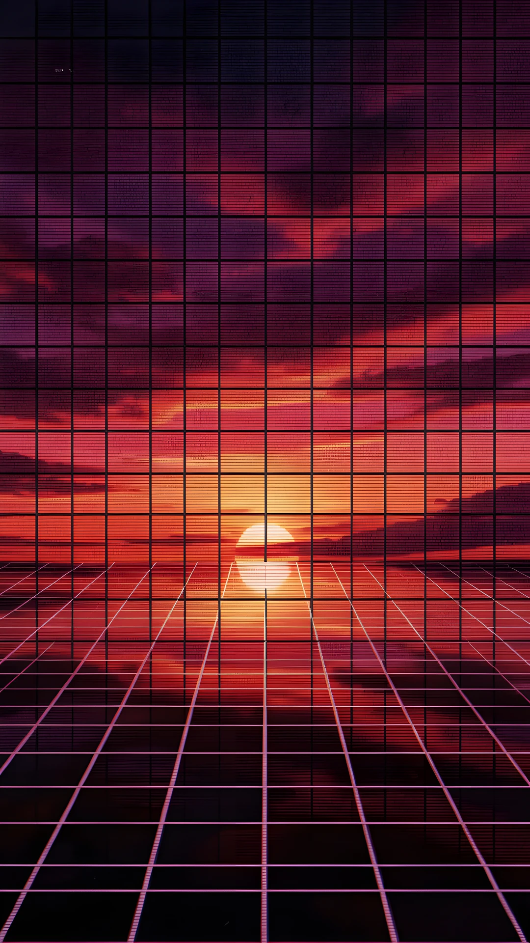 Retro Sunset Grid