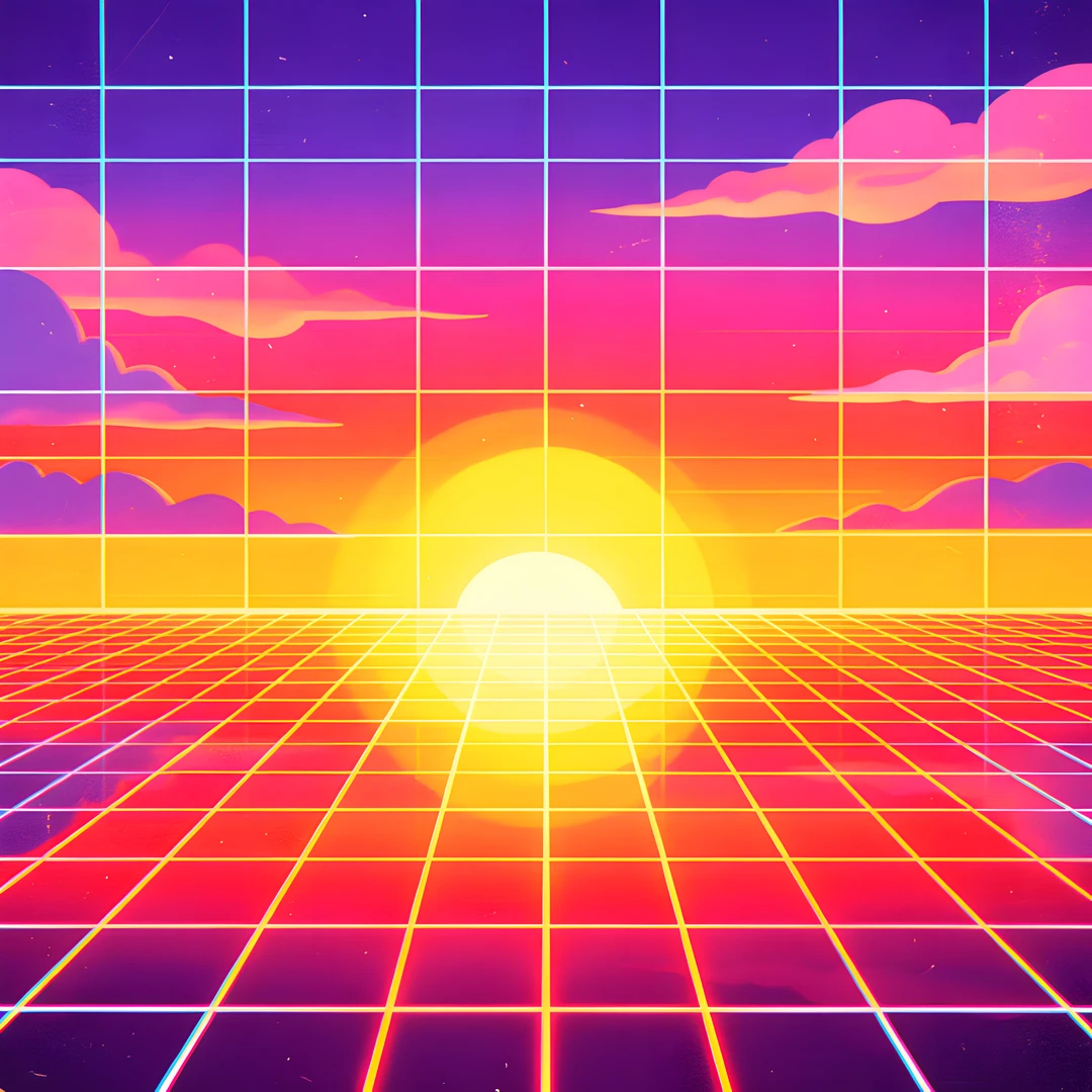 Retro Sunset Grid