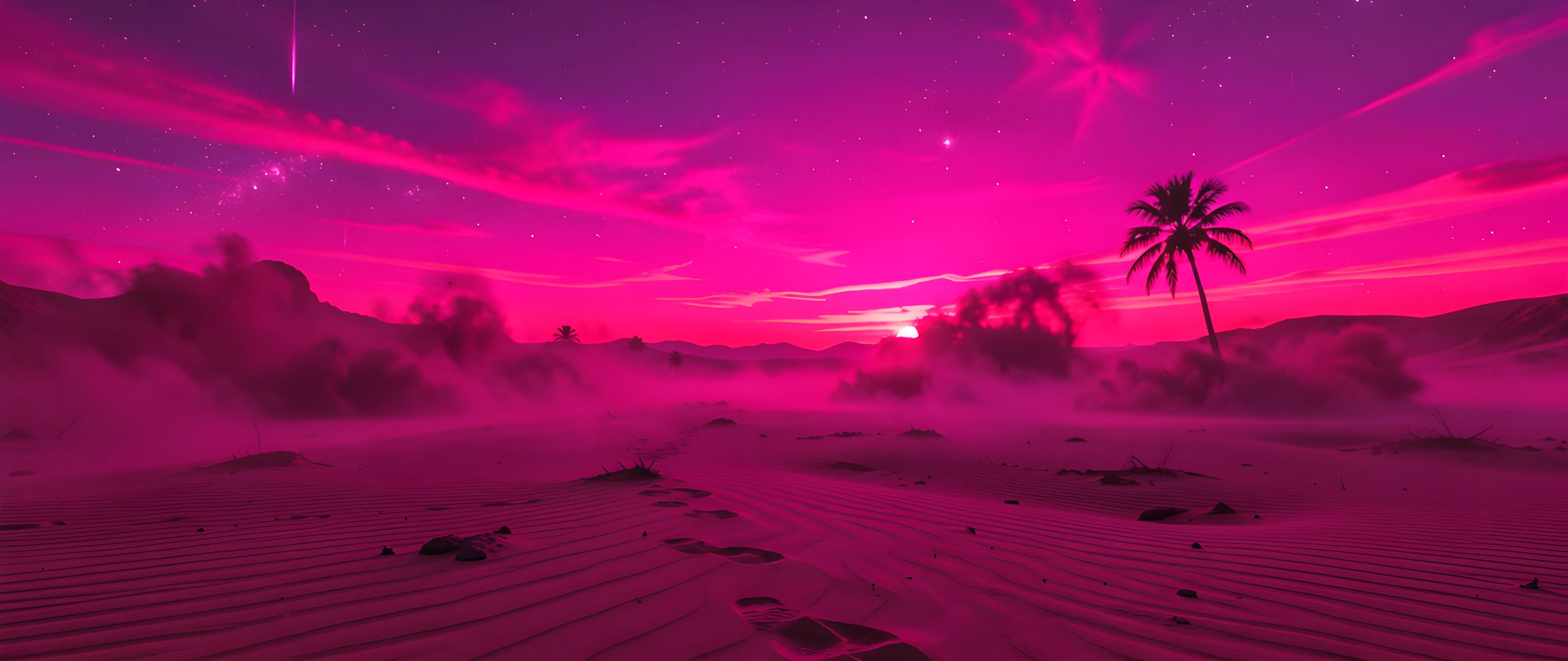 Neon Desert Sunset