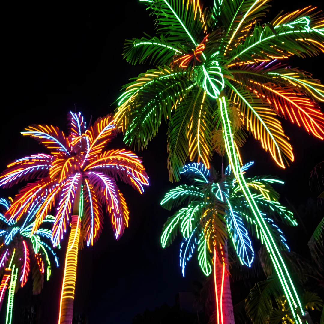 Glowing Palm Leaves