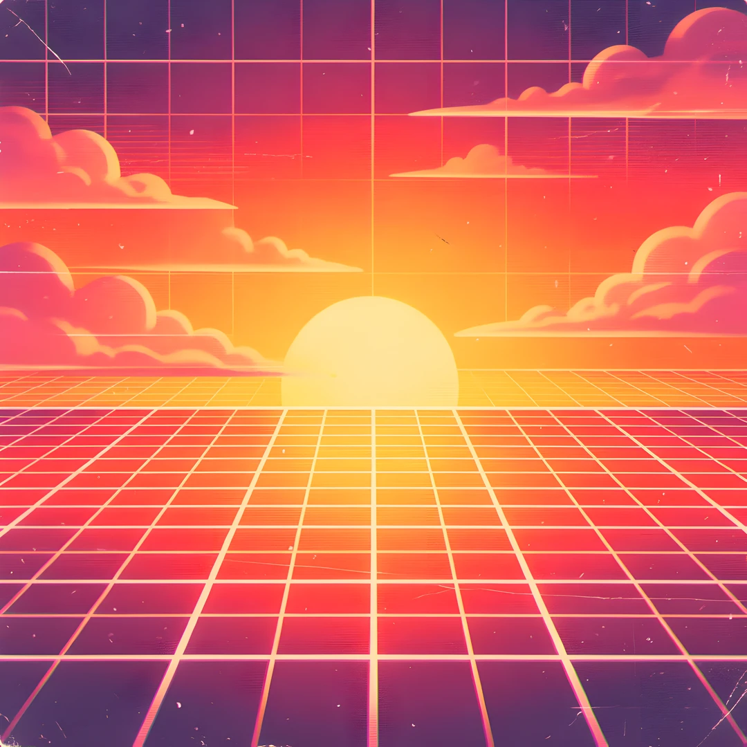 Retro Grid Sunset