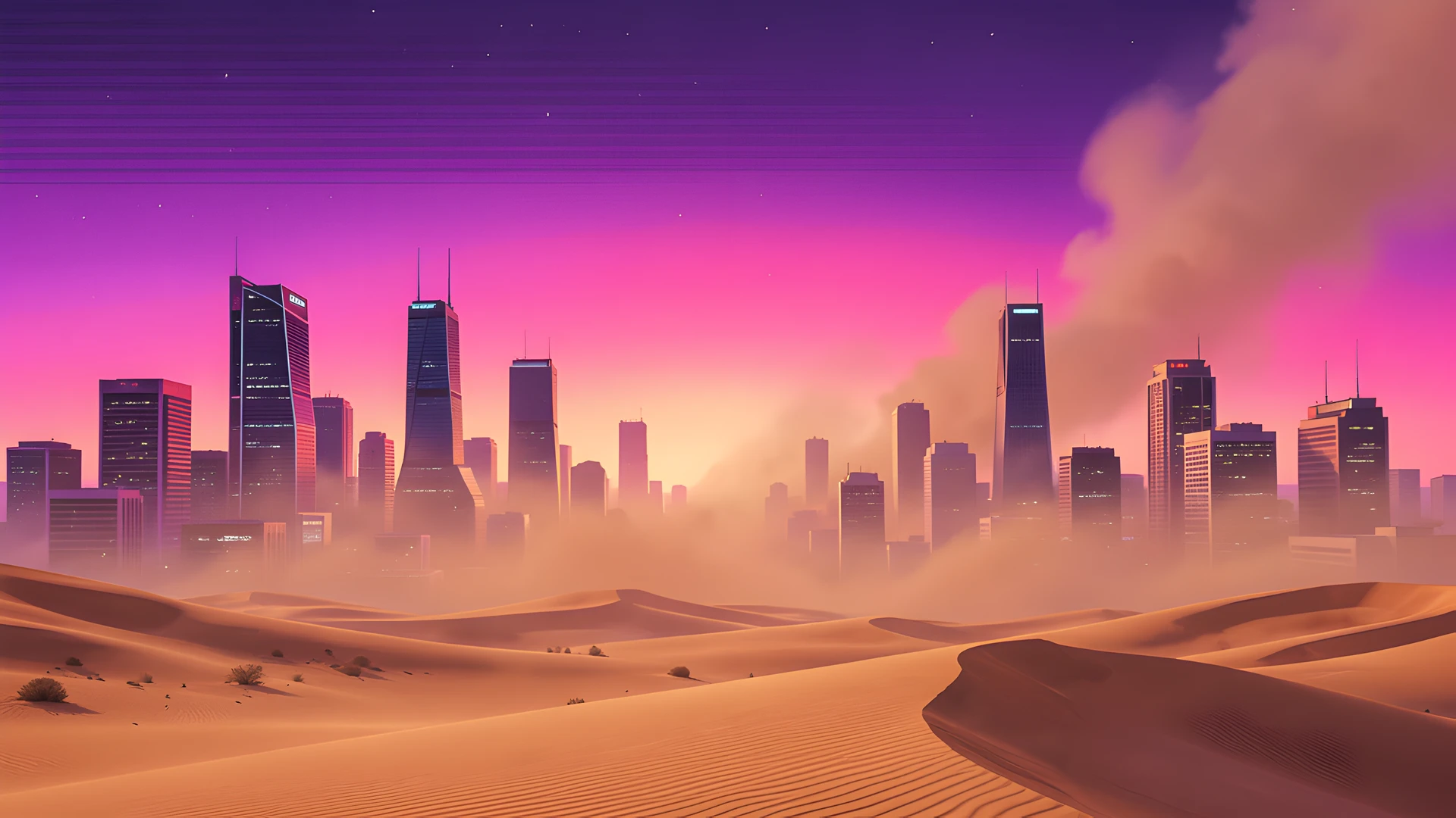Cityscape Night Mist