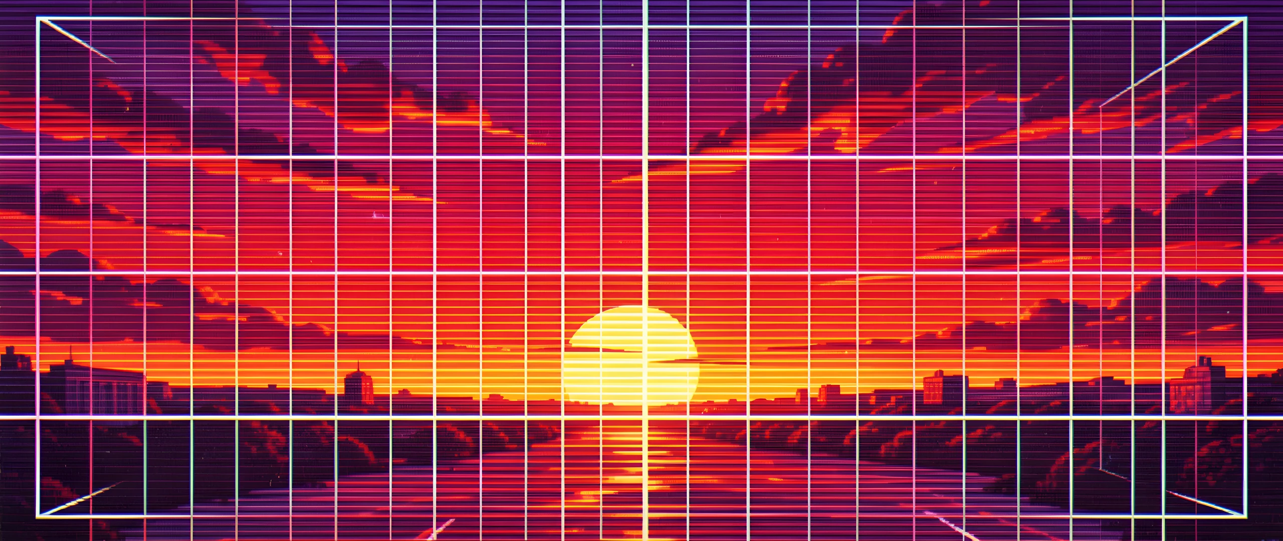 Retro Sunset Grid