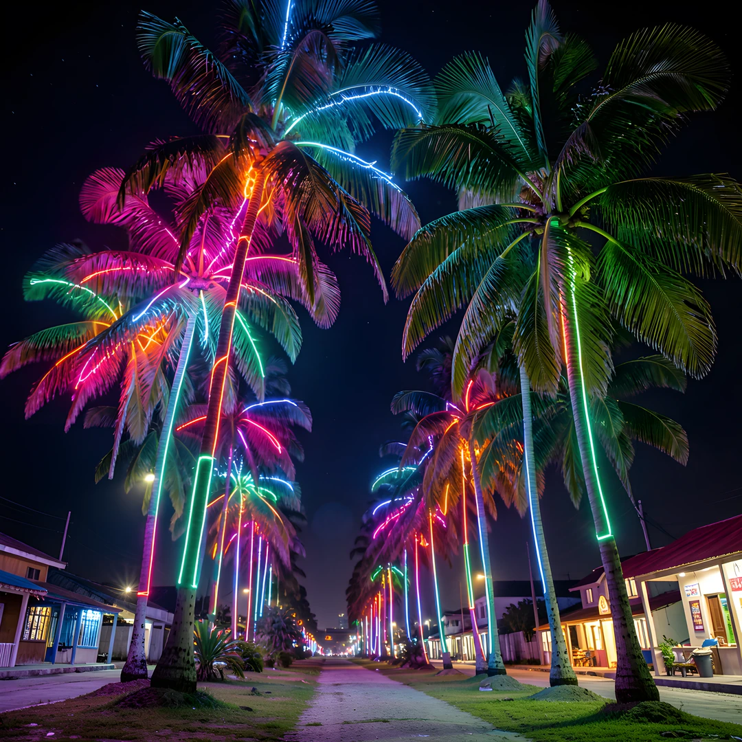 Neon Palm Trees