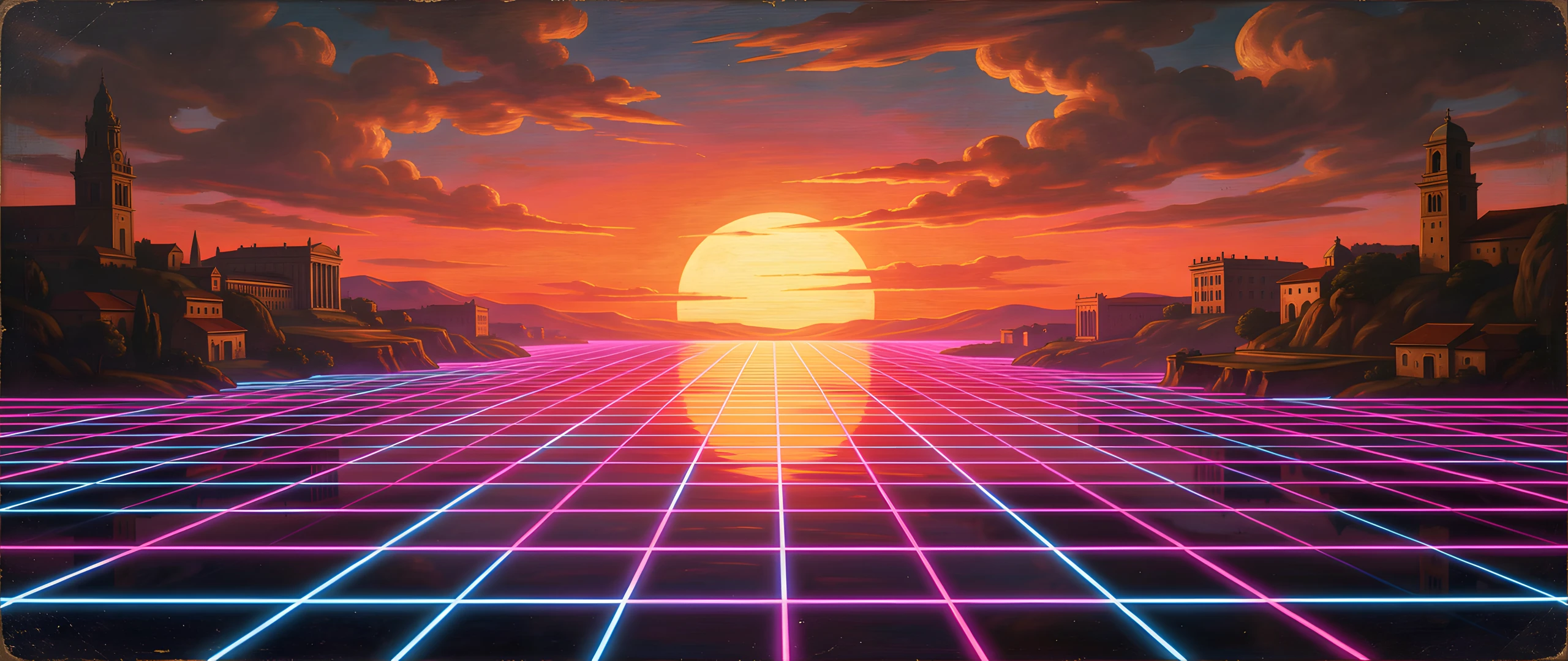 Neon Sunset Grid