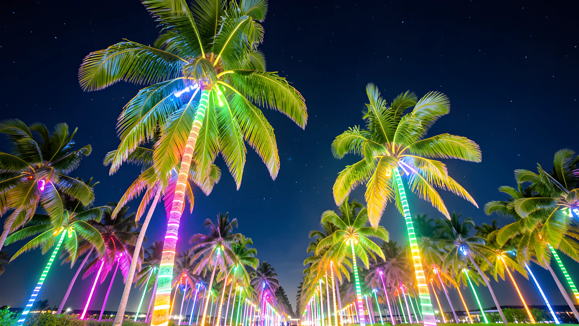 Neon Palm Night