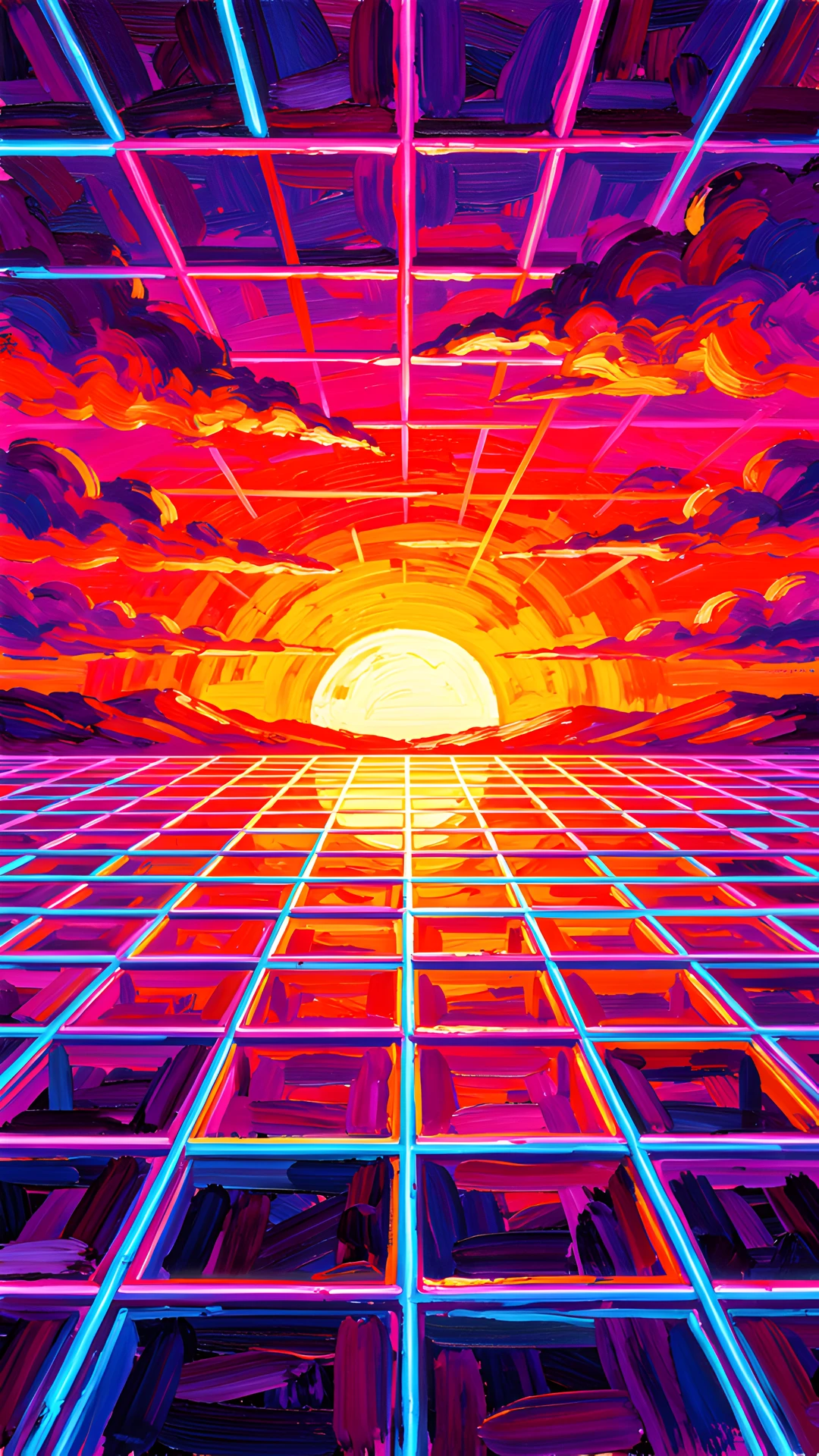 Impressionist Neon Grid