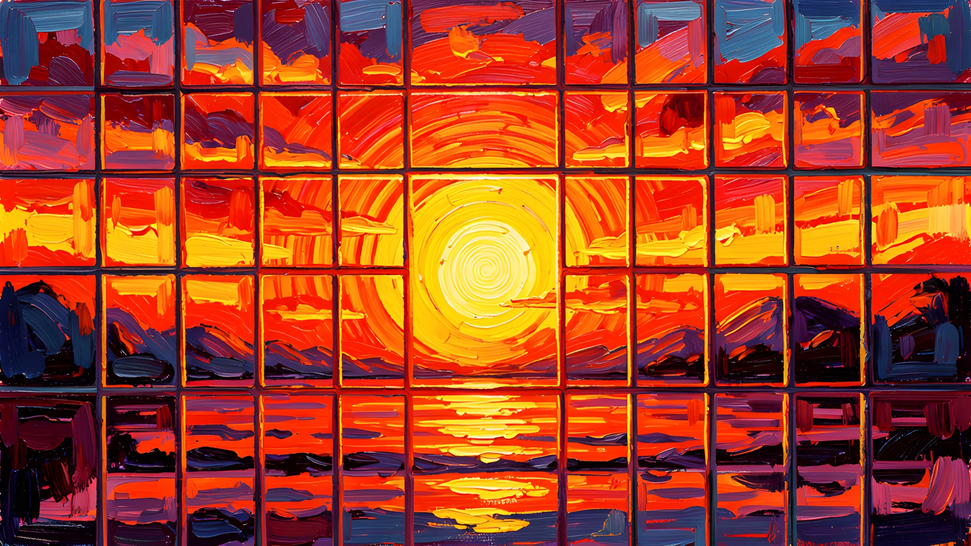 Retro Sunset Grid