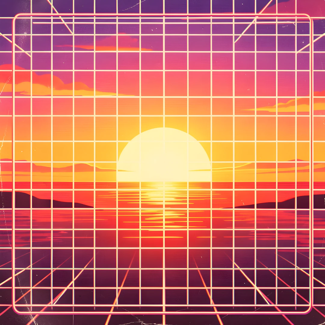 Retro Grid Sunset