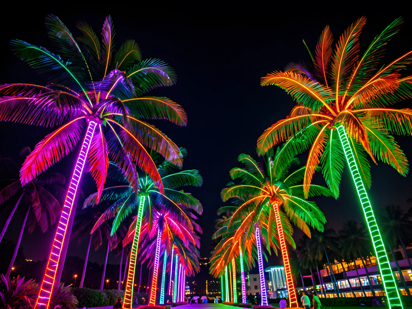 Neon Palm Night