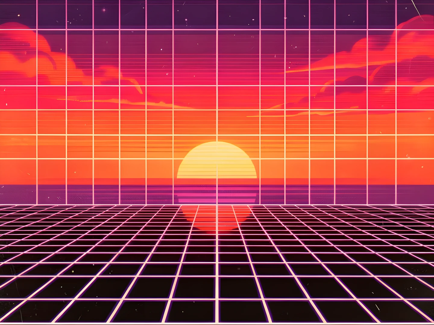 Retro Sunset Grid