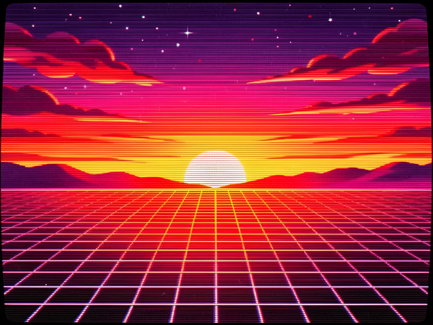 Grid Retro Sunrise