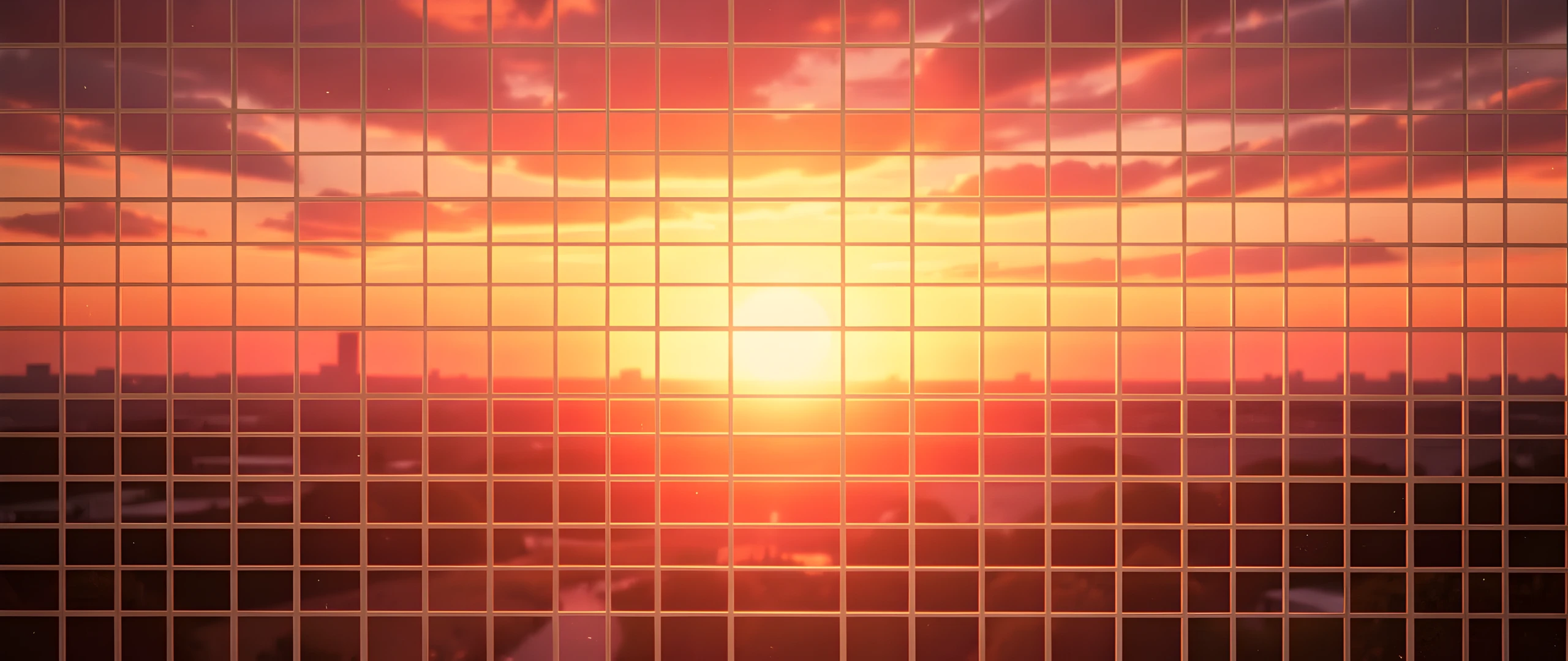 Retro Sunset Grid