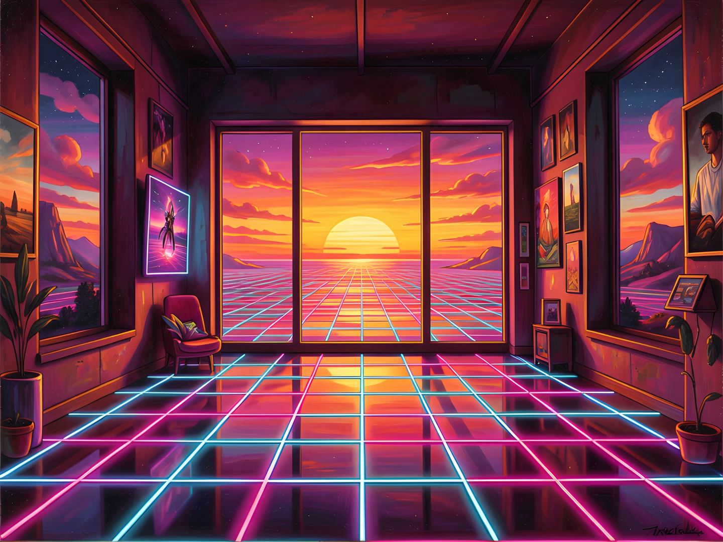 Neon Sunset Glow