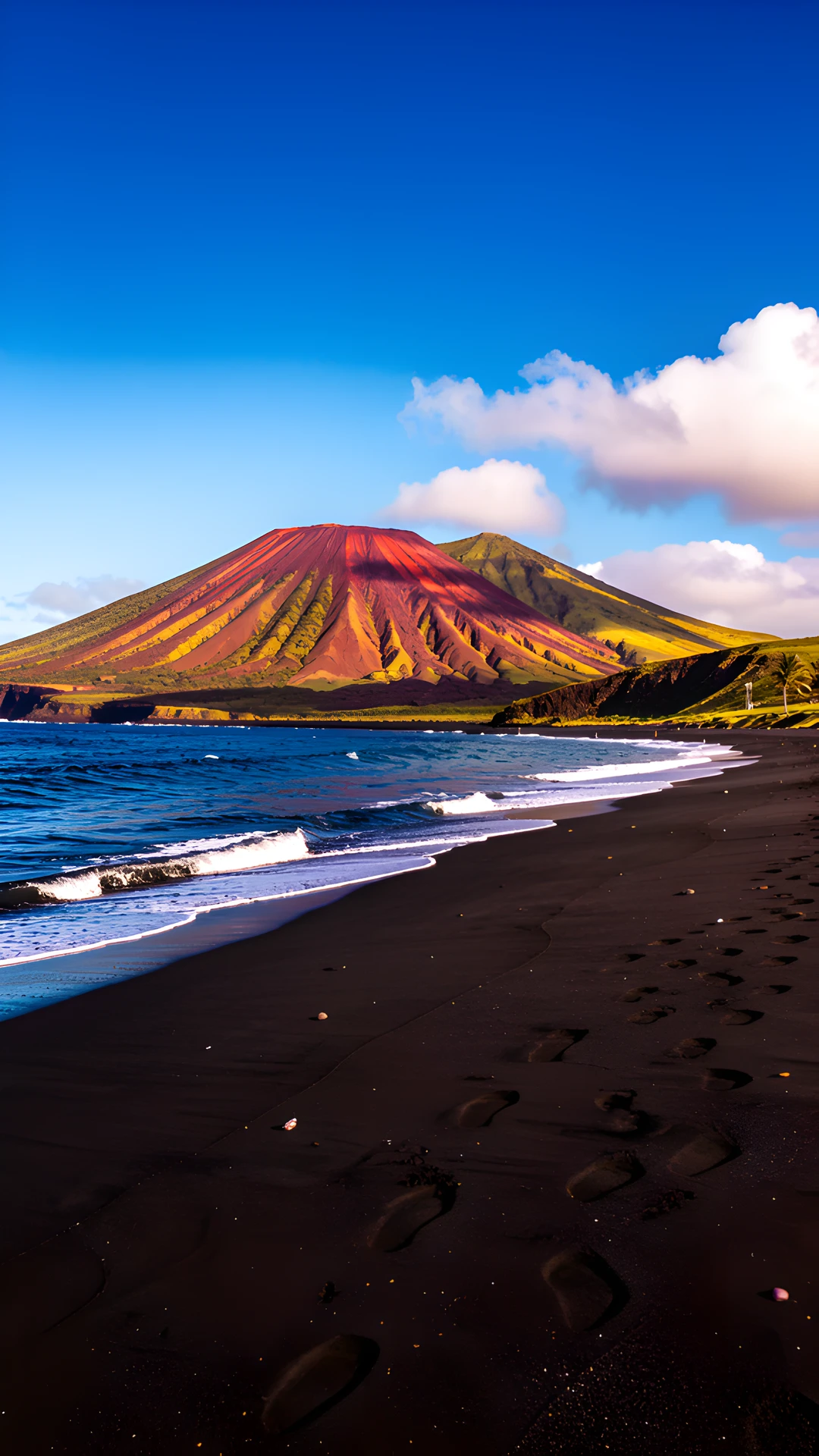 Volcanic Hawaiian Beach