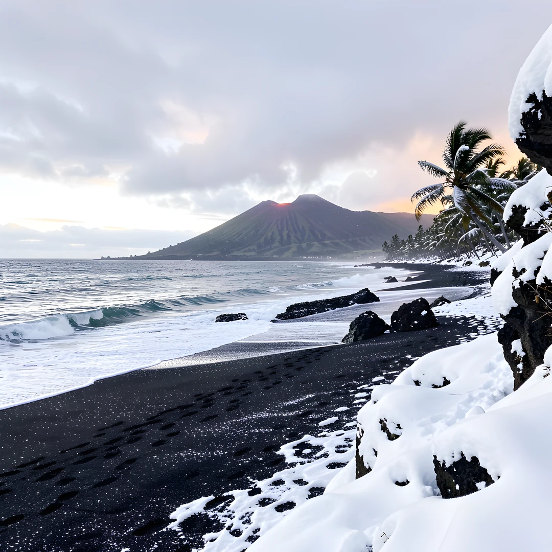 Volcanic Beach Scene