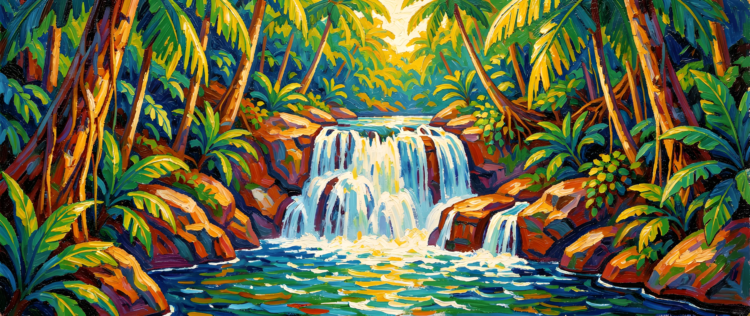 Impressionist Jungle Scene