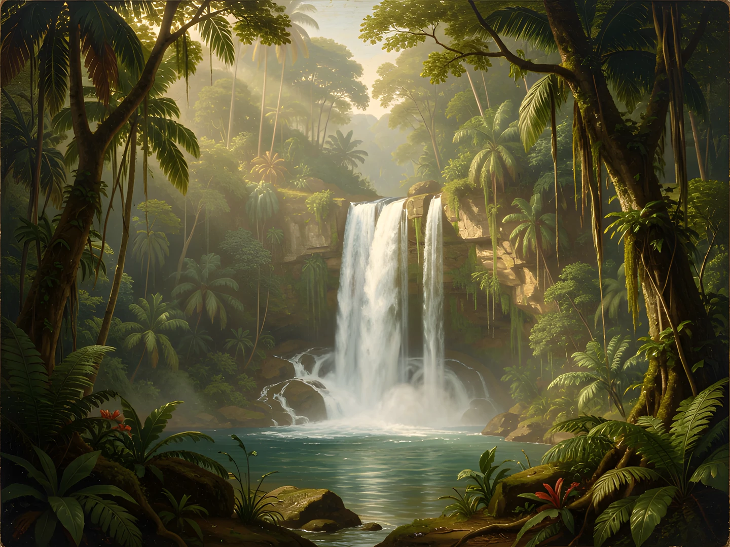 Tropical Waterfall Oasis
