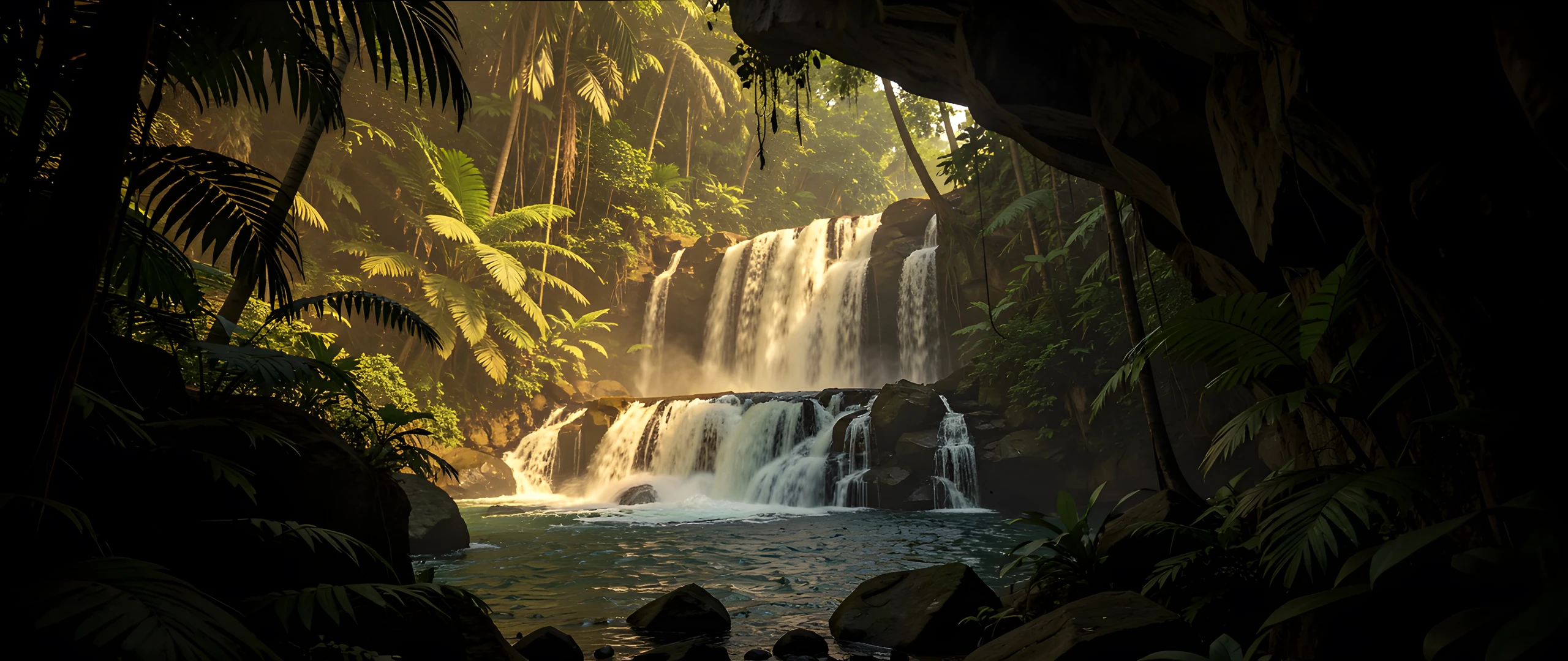 Thai Waterfall Night