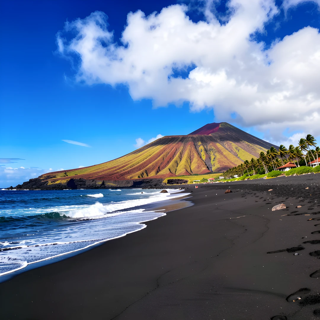 Volcanic Beach Scene
