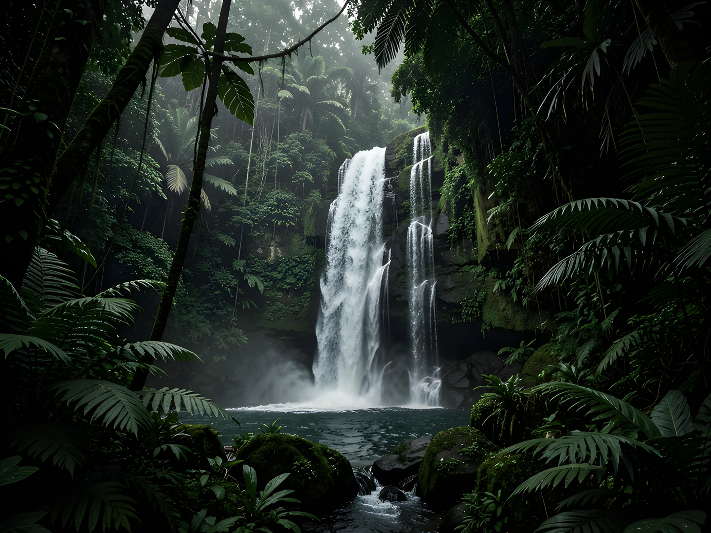 Exotic Waterfall Oasis
