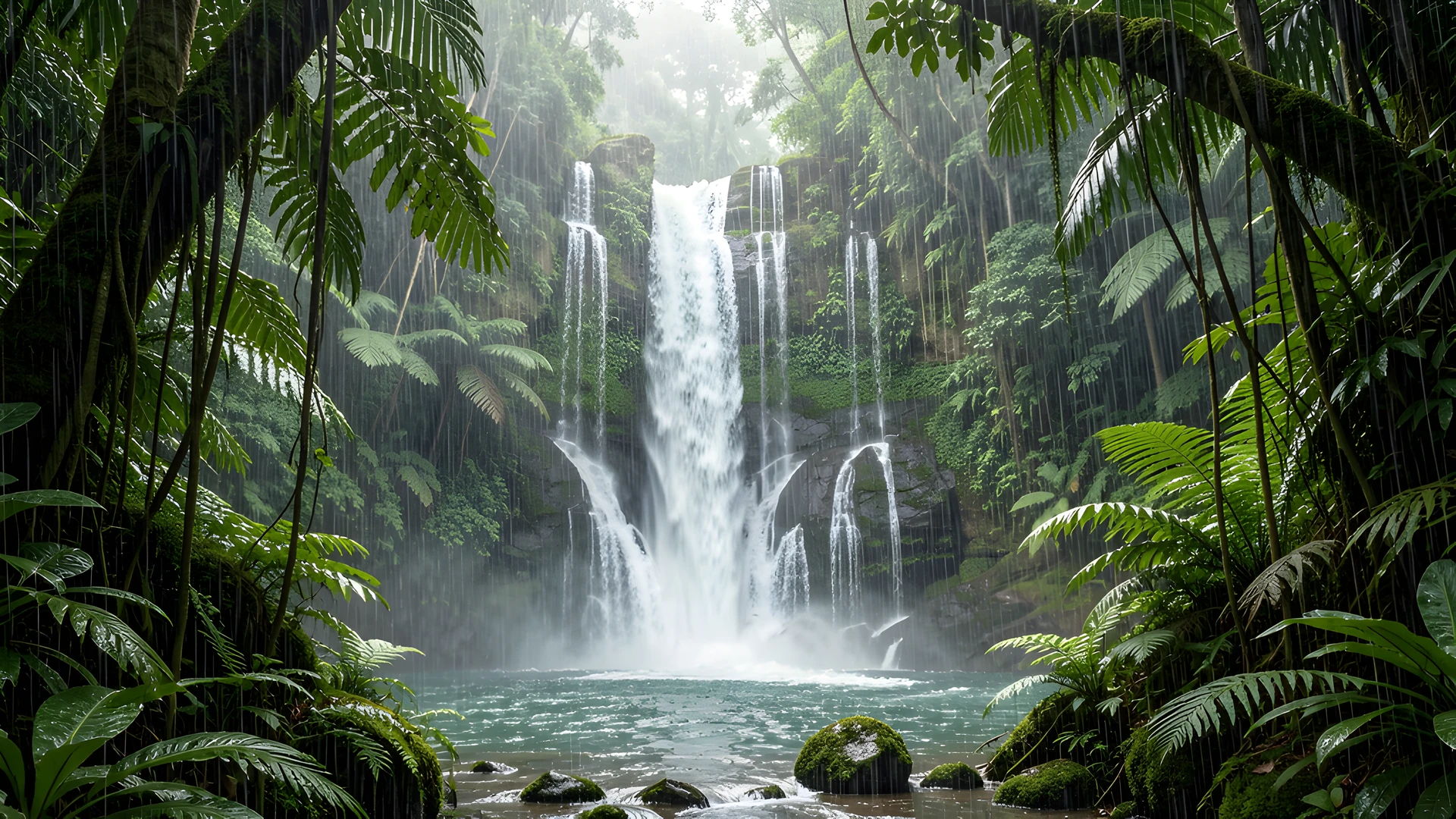 Tropical Waterfall Oasis