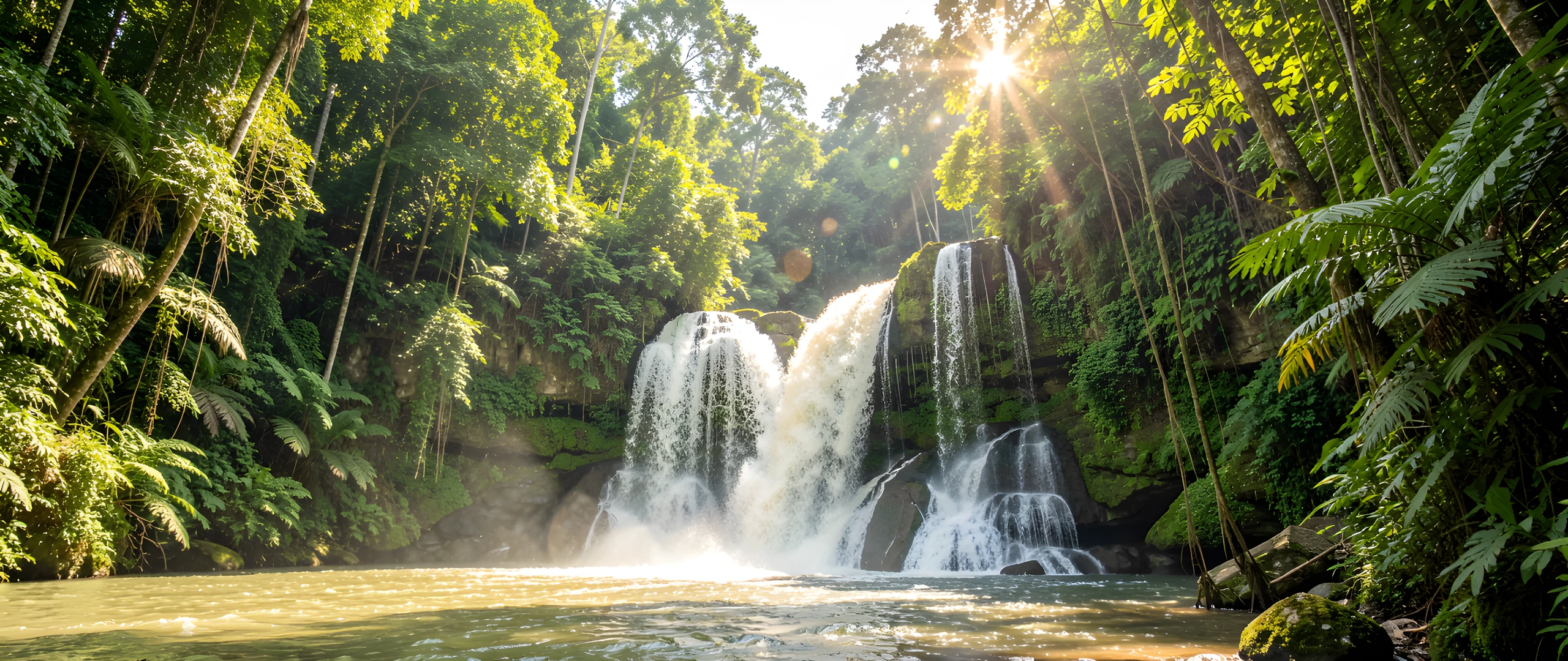 Tropical Waterfall Scene