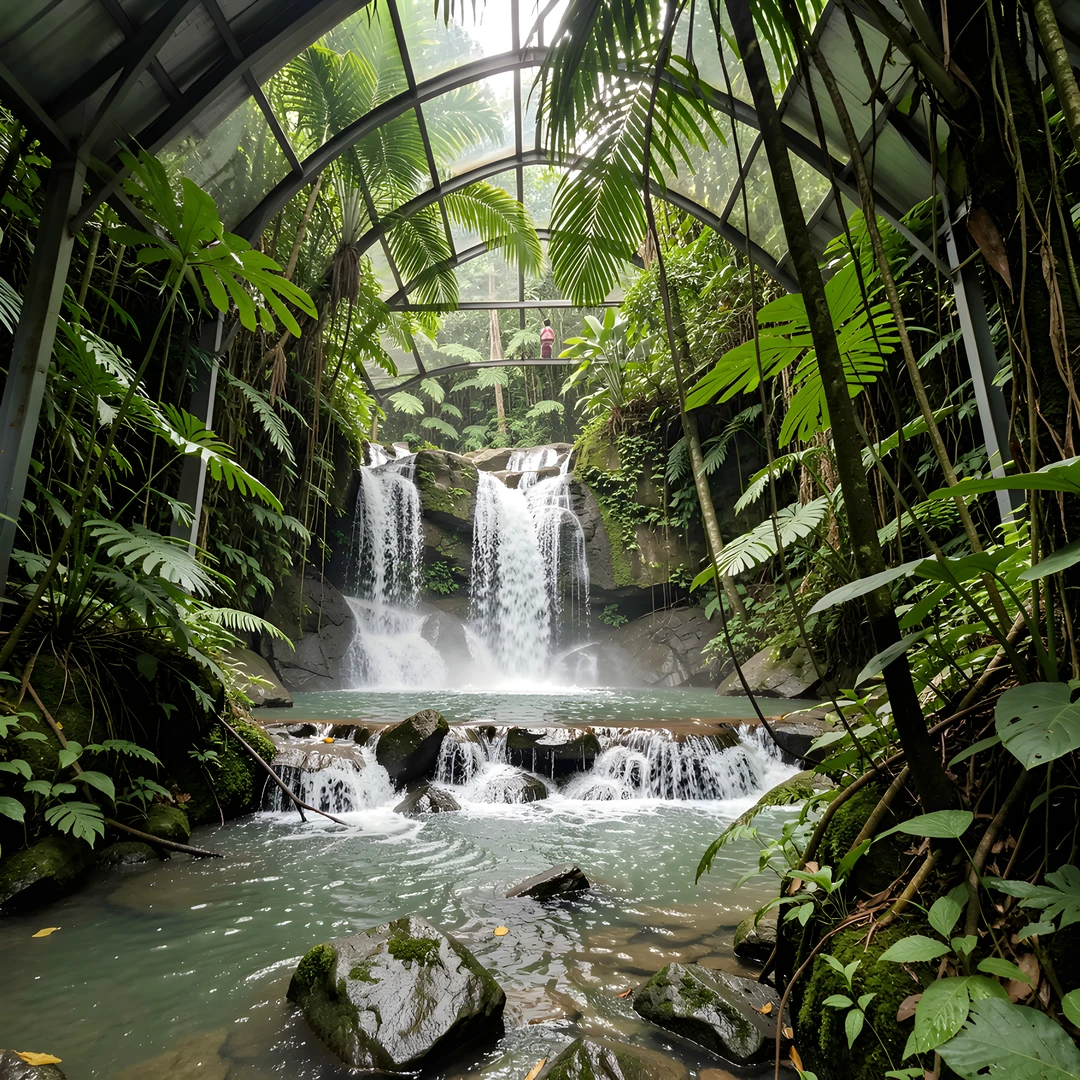 Tropical Waterfall Scene