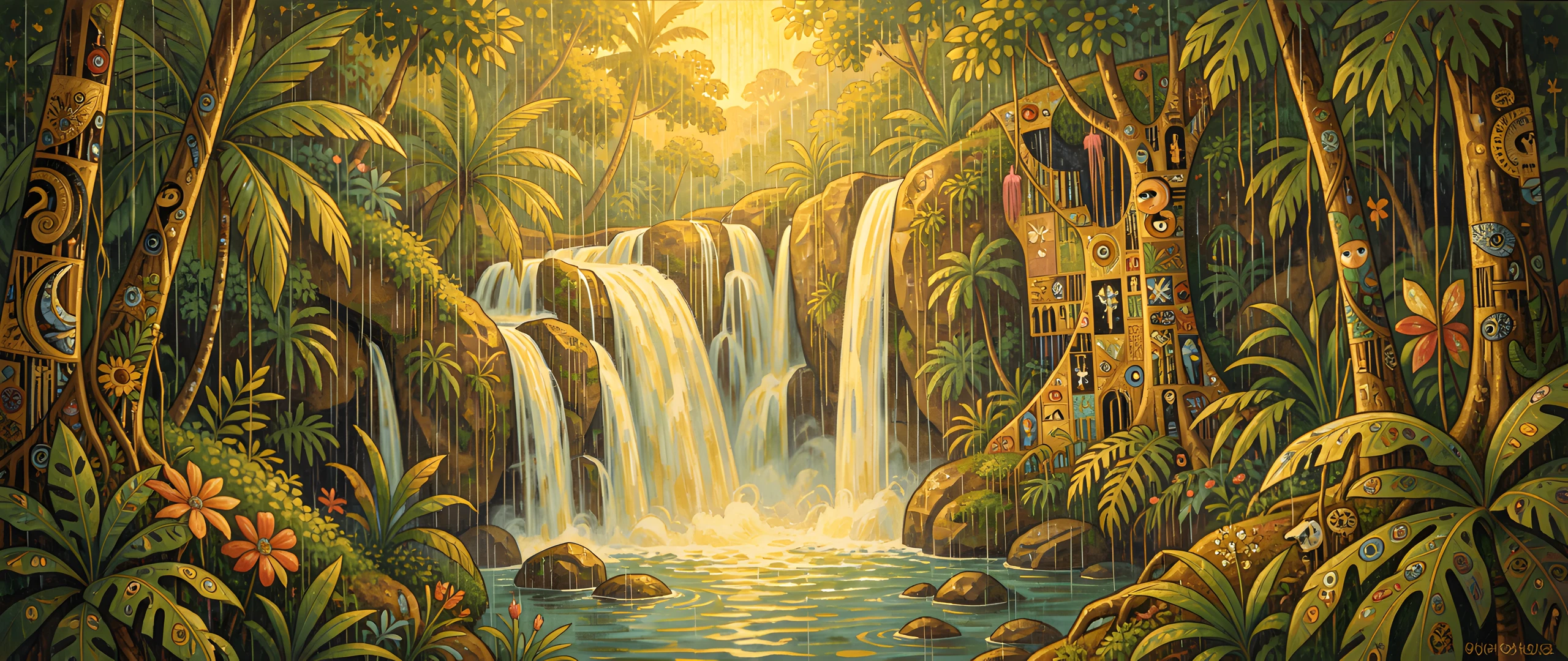 Golden Jungle Scene
