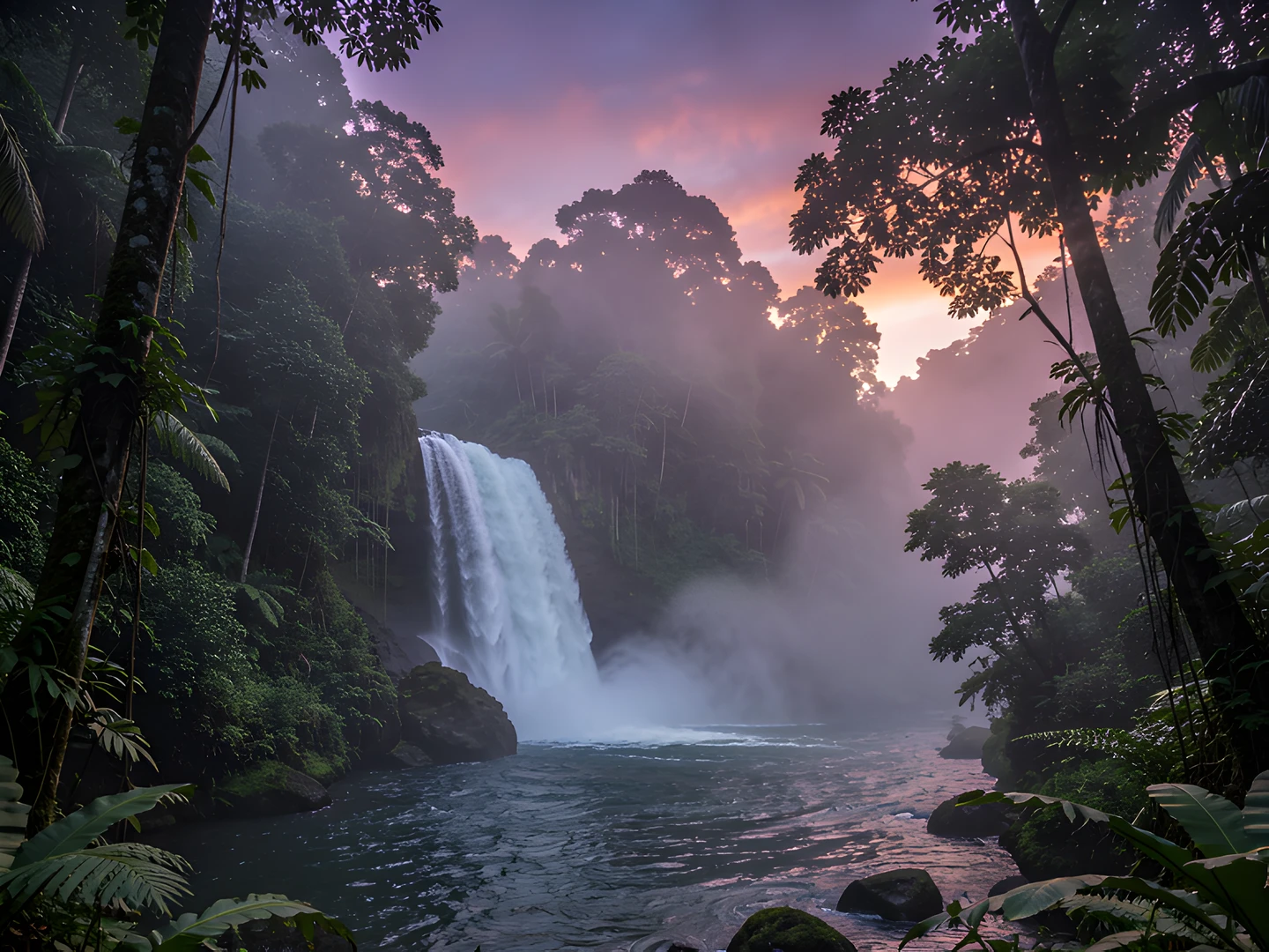 Tropical Waterfall Oasis