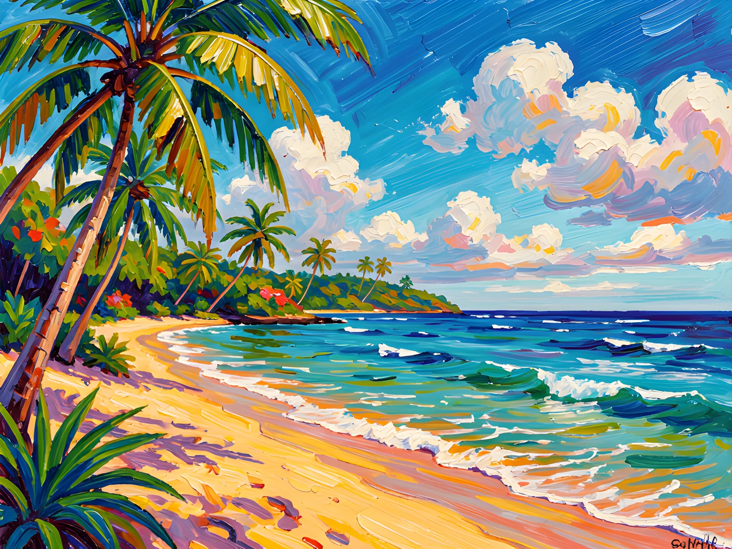 Impressionist Island Scene
