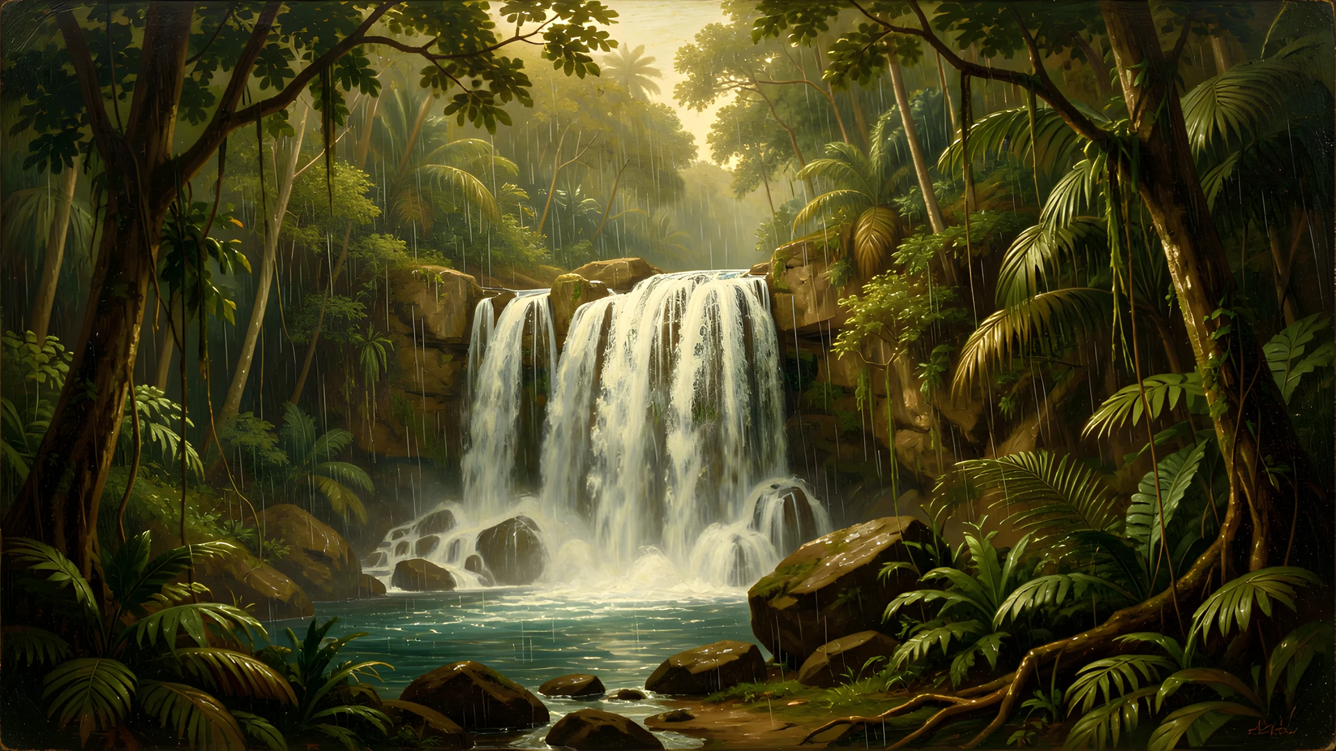 Tropical Waterfall Oasis