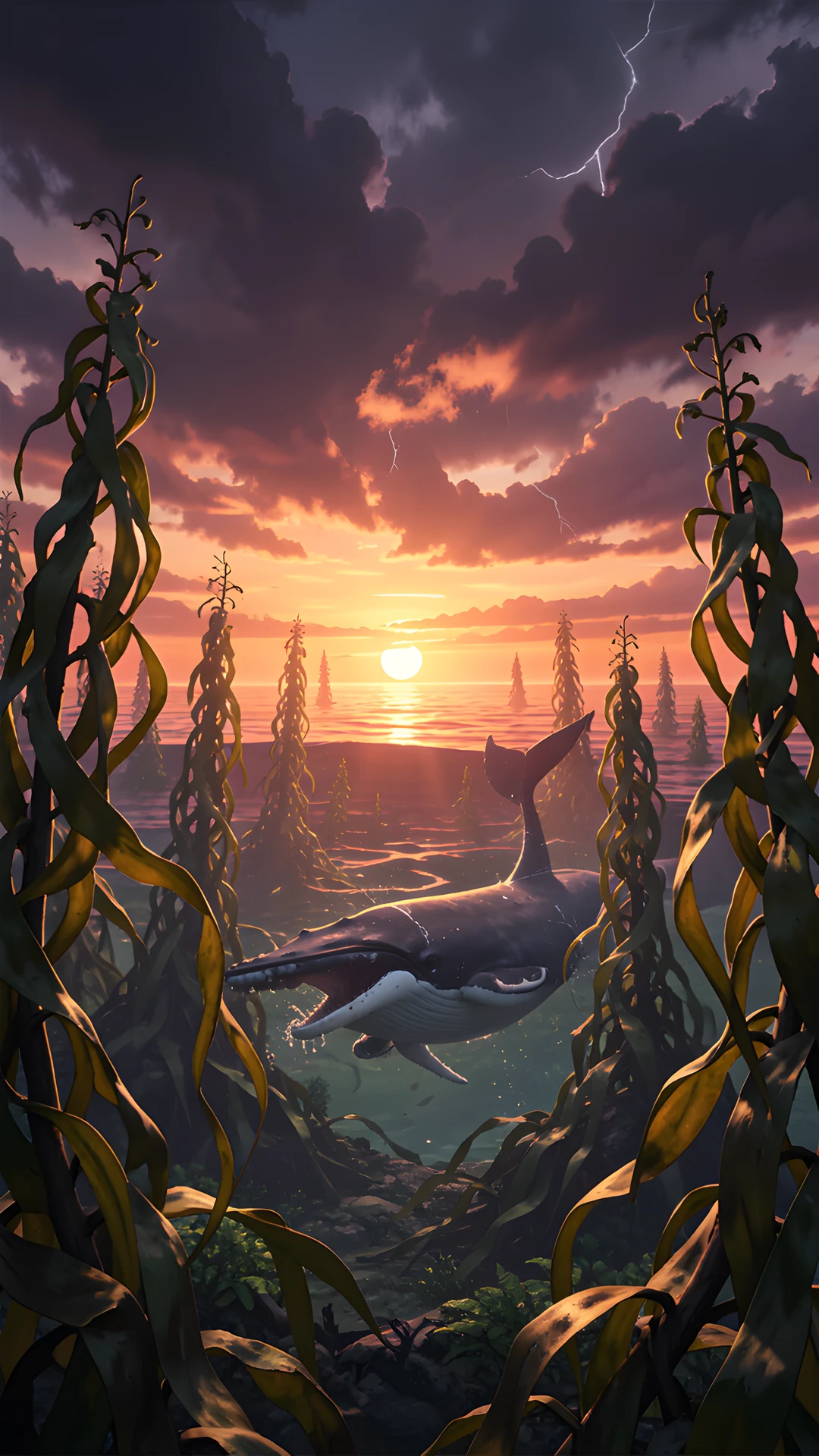 Whale Underwater Scene