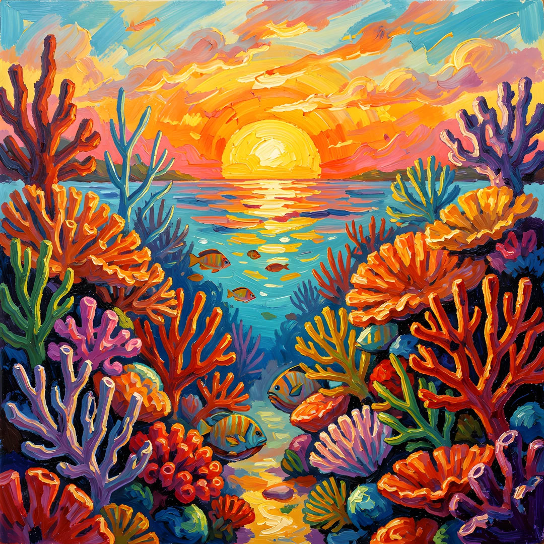 Impressionist Reef Scene