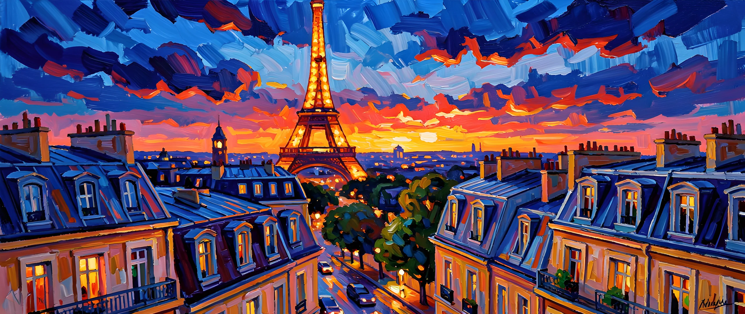 Impressionist Paris Scene