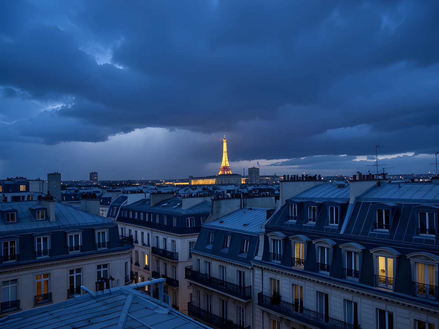 Paris Rooftop Storm